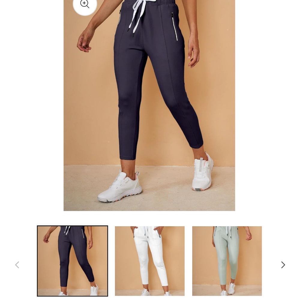 Navy Jogger Pants with Drawstring Waist